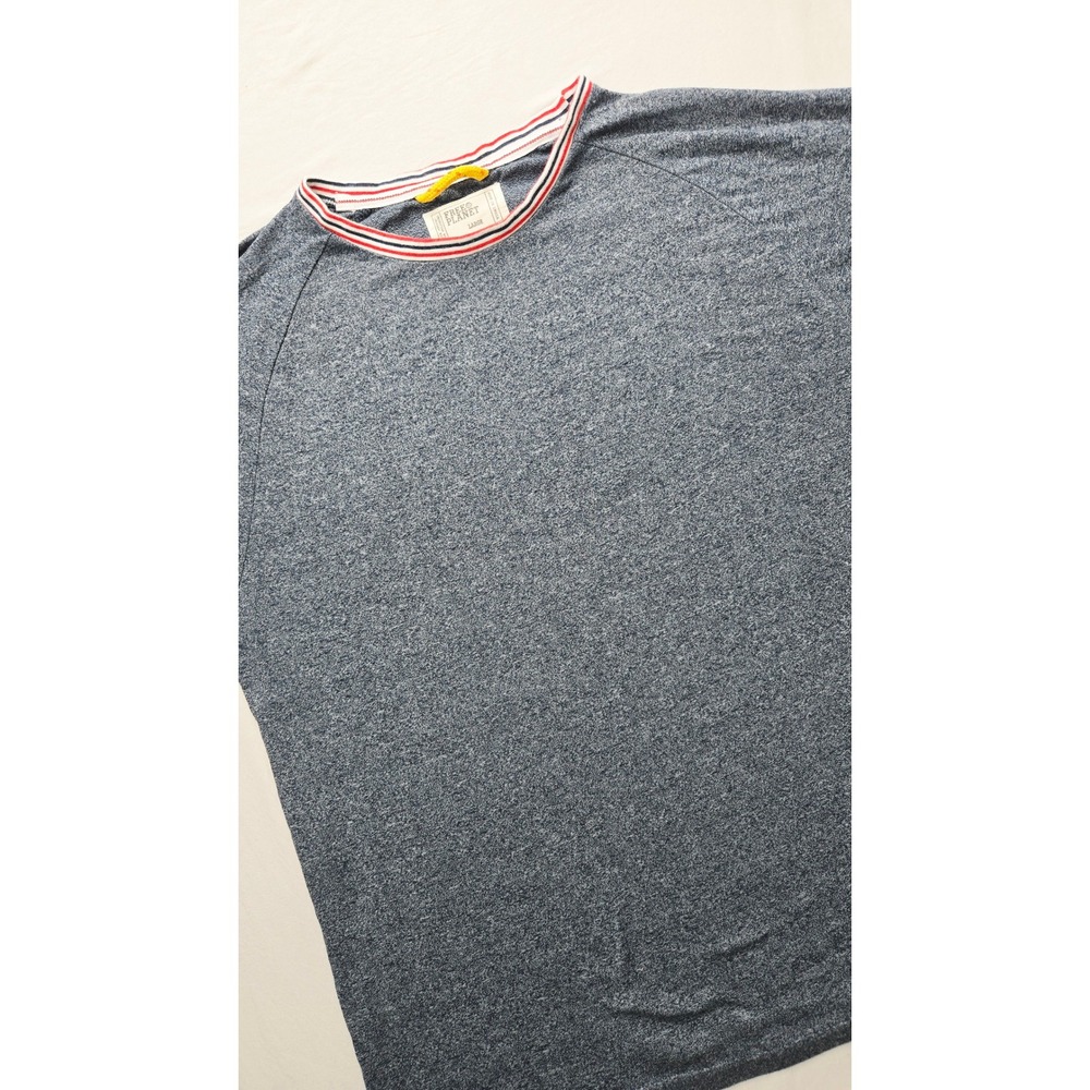 Free Planet‎ Mens Large Blue Heather Crew Neck Short Sleeve T-Shirt